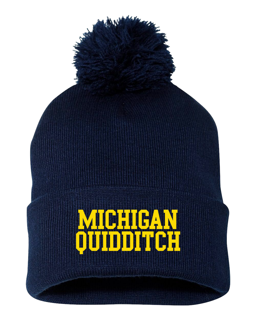 Michigan Quidditch Winter Pom-Pom Knit Beanie