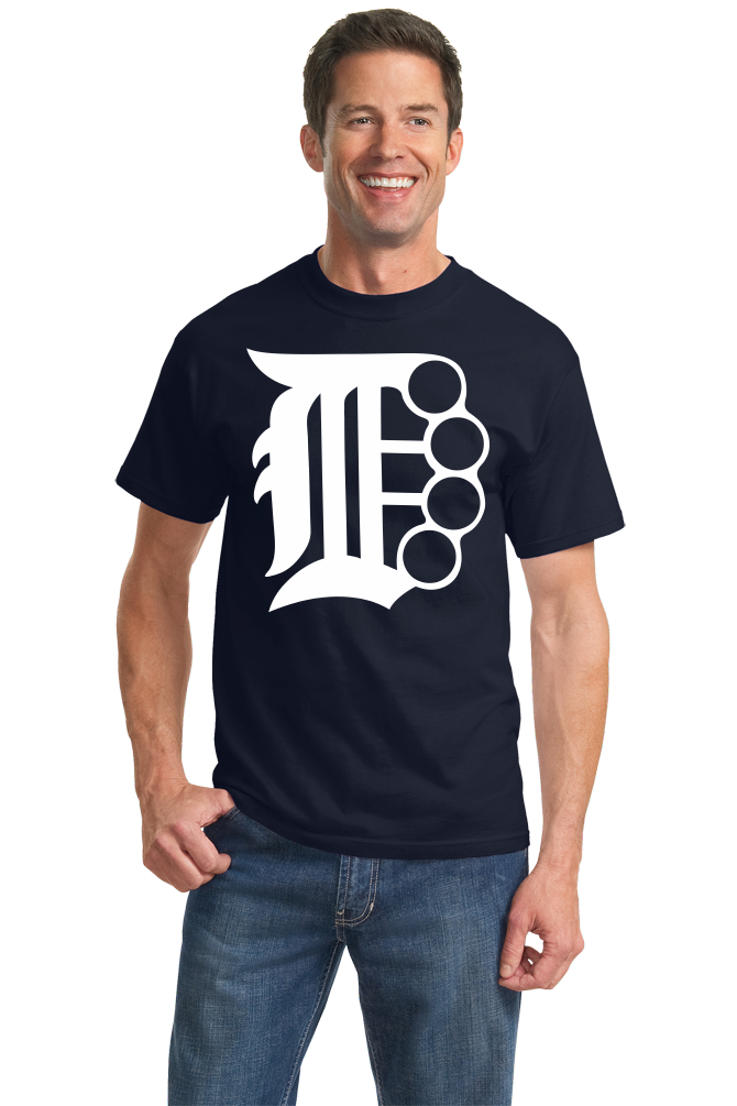 Standard Navy Brass Knuckle D - Detroit, Motor City Pride T-shirt