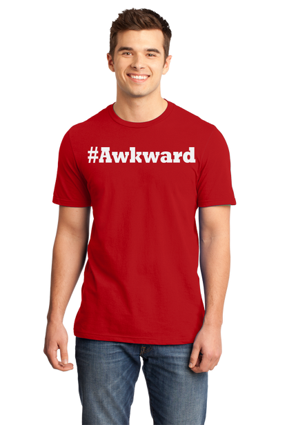Standard Red #Awkward - Hashtag Awkward Social Anxiety Joke Neurotic Humor T-shirt