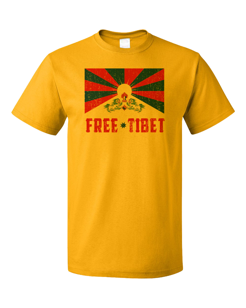 Standard Gold Free Tibet - Tibetan Solidarity Protest Human Rights Awareness T-shirt