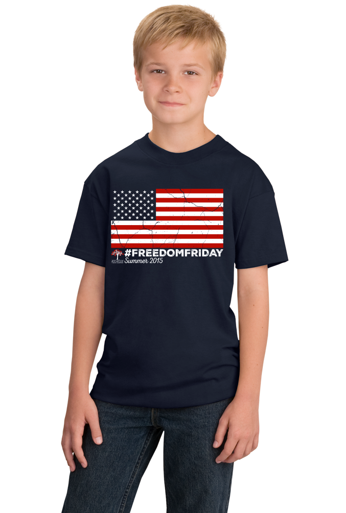 Youth Navy #FREEDOMFRIDAY USA Flag  T-shirt