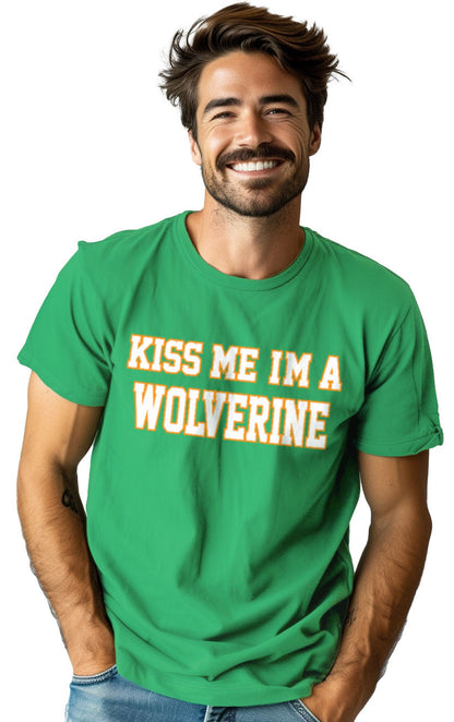 Kiss Me, I'm A Wolverine - St. Patrick's Day Ann Arbor Drunk T-shirt