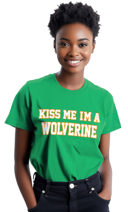 Kiss Me, I'm A Wolverine - St. Patrick's Day Ann Arbor Drunk T-shirt