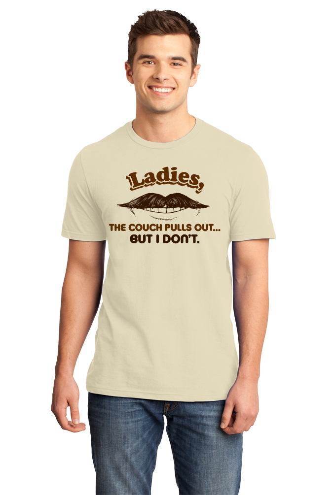 Standard Natural My Couch Pulls Out, But I Don't - Mustache Bad Pick-up Line T-shirt