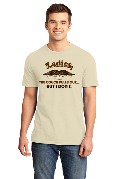 Standard Natural My Couch Pulls Out, But I Don't - Mustache Bad Pick-up Line T-shirt