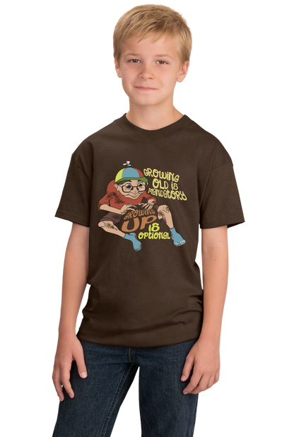 Youth Brown Growing Old Is Mandatory, Up Is Optional - Aging Humor Old Man T-shirt