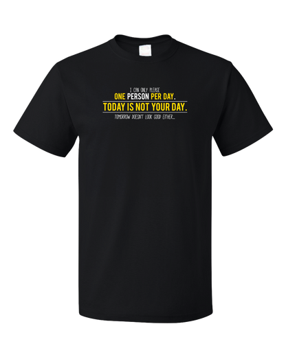 Standard Black I Can Only Please One Person Per Day- Sarcastic T-shirt