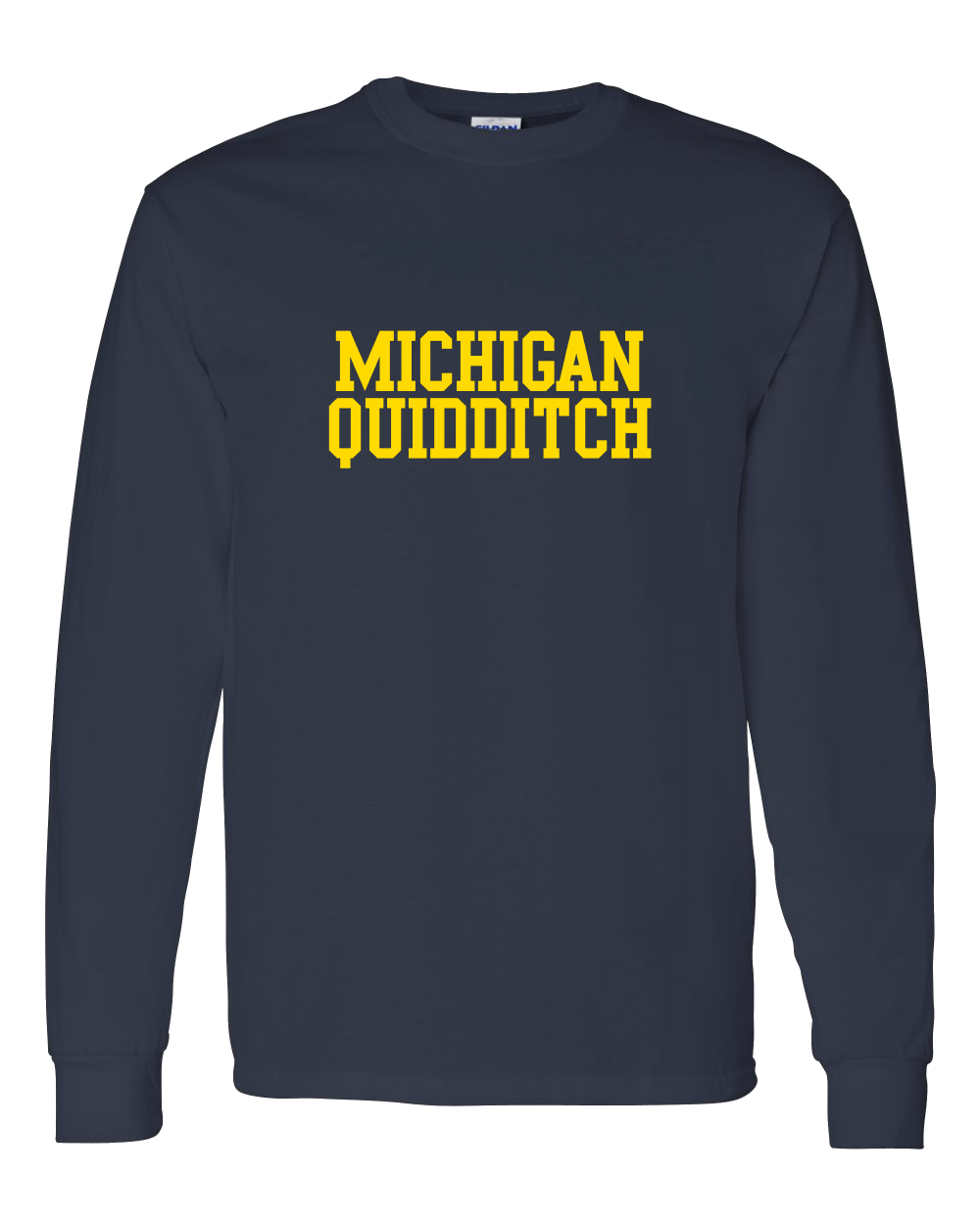 Michigan Quidditch Wordmark Long Sleeve T-shirt
