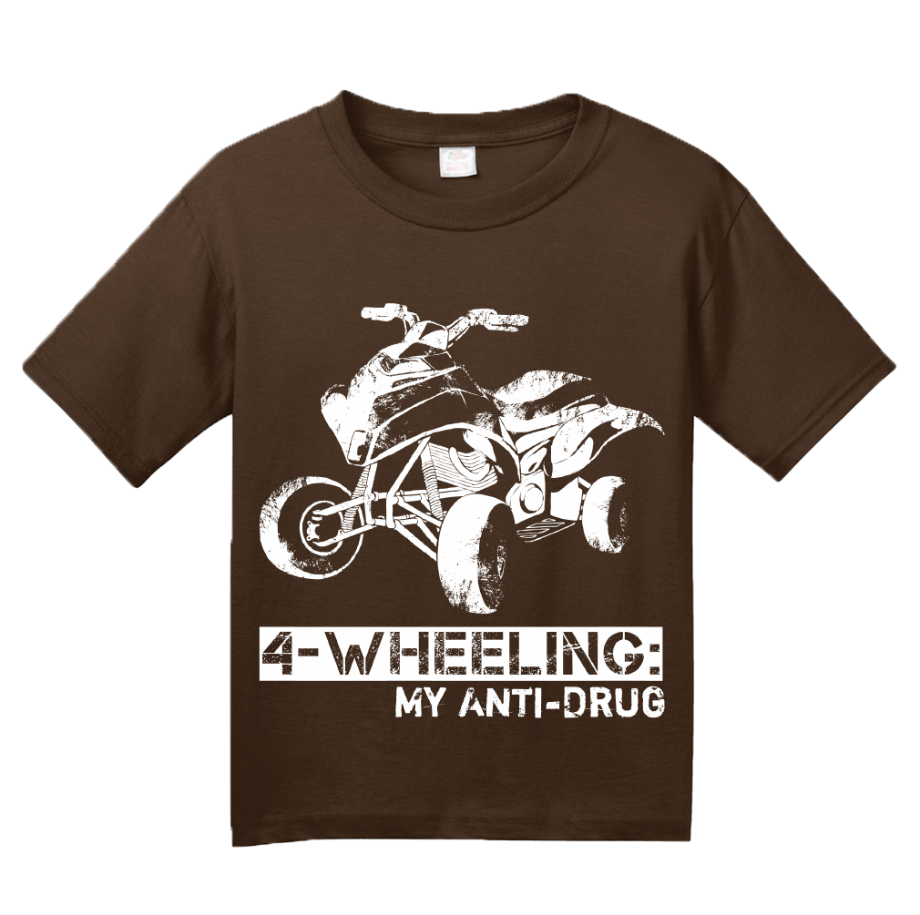 Youth Brown 4 Wheeling: My Anti-Drug - Outdoor Offroading 4WD pride quads T-shirt