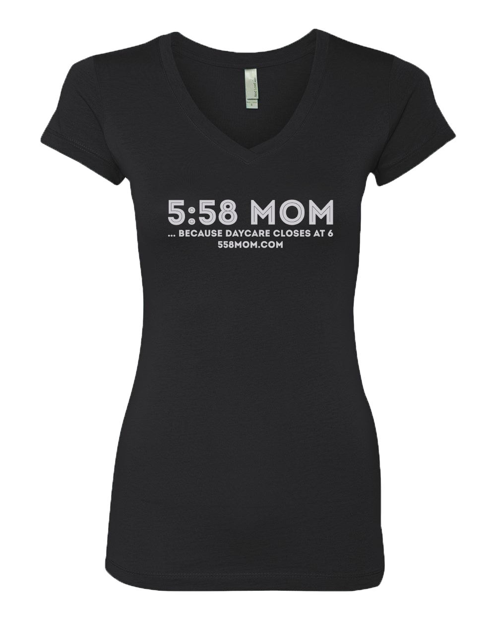Sporty Girls V Neck Black Because Daycare Closes at 6 T-shirt