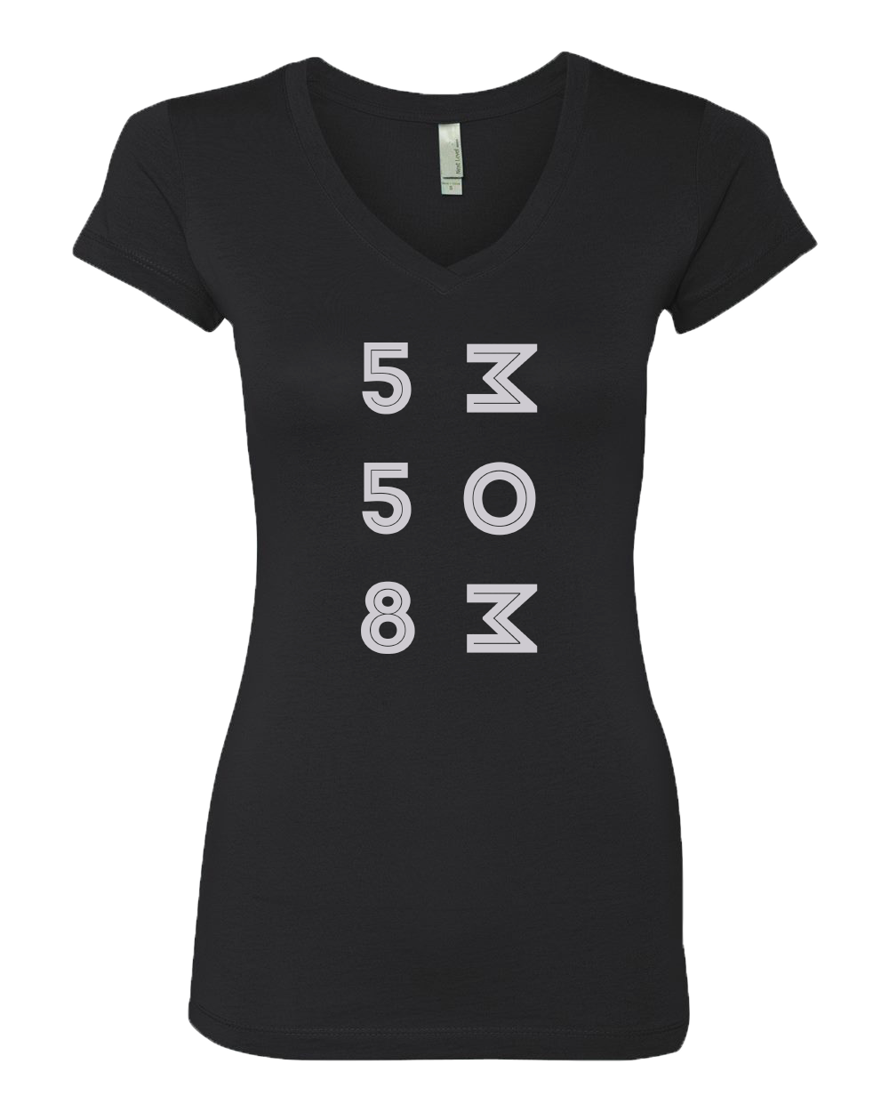 Sporty Girls V Neck Black 558 MOM Logo T-shirt