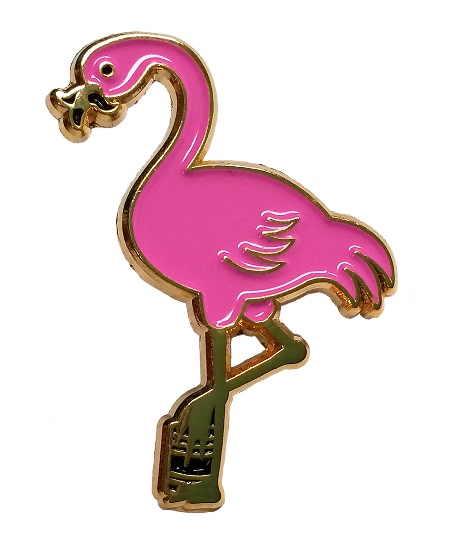 Tin Can Flamingo Pin