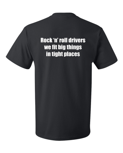 Unisex Black RRDA - Fit Big Things in Tight Places T-shirt