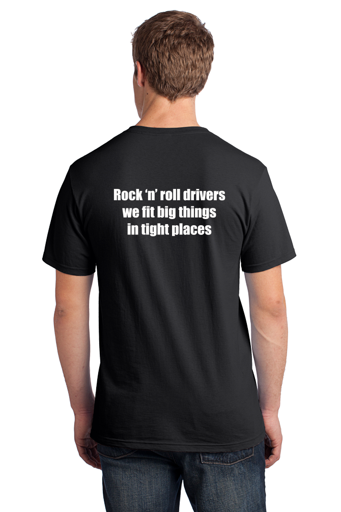 Unisex Black RRDA - Fit Big Things in Tight Places T-shirt