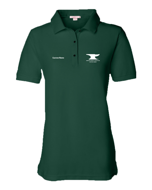 Ladies Pique Polo Forest Green Customizable Men's or Ladies' Short Sleeve AFA Certified Farrier Polo