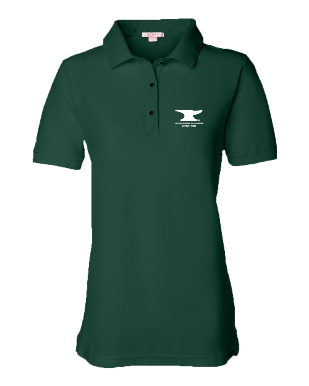 Ladies Pique Polo Forest Green Men's or Ladies' Short Sleeve AFA Certified Farrier Polo