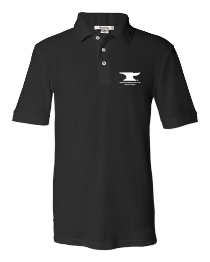 Unisex Pique Polo Black Men's or Ladies' Short Sleeve AFA Certified Farrier Polo