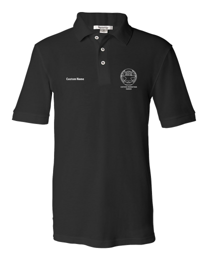 Unisex Pique Polo Black Customizable Men's or Ladies' Short Sleeve AFA Journeyman Polo