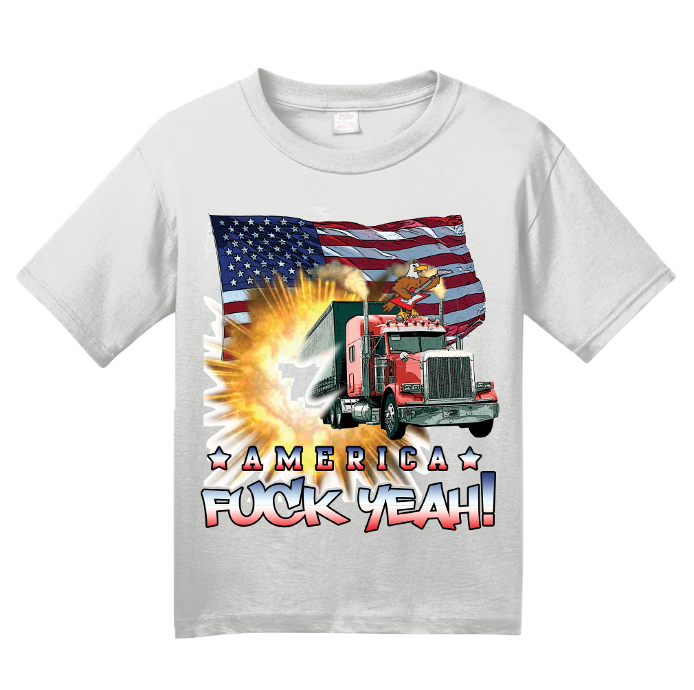 Youth White America Fuck Yeah! - Patriotism Merica America Pride 4th of July T-shirt