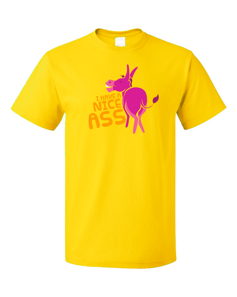 Standard Yellow Nice Ass - Sex Pun Raunchy Donkey Show Joke Dirty Humor T-shirt