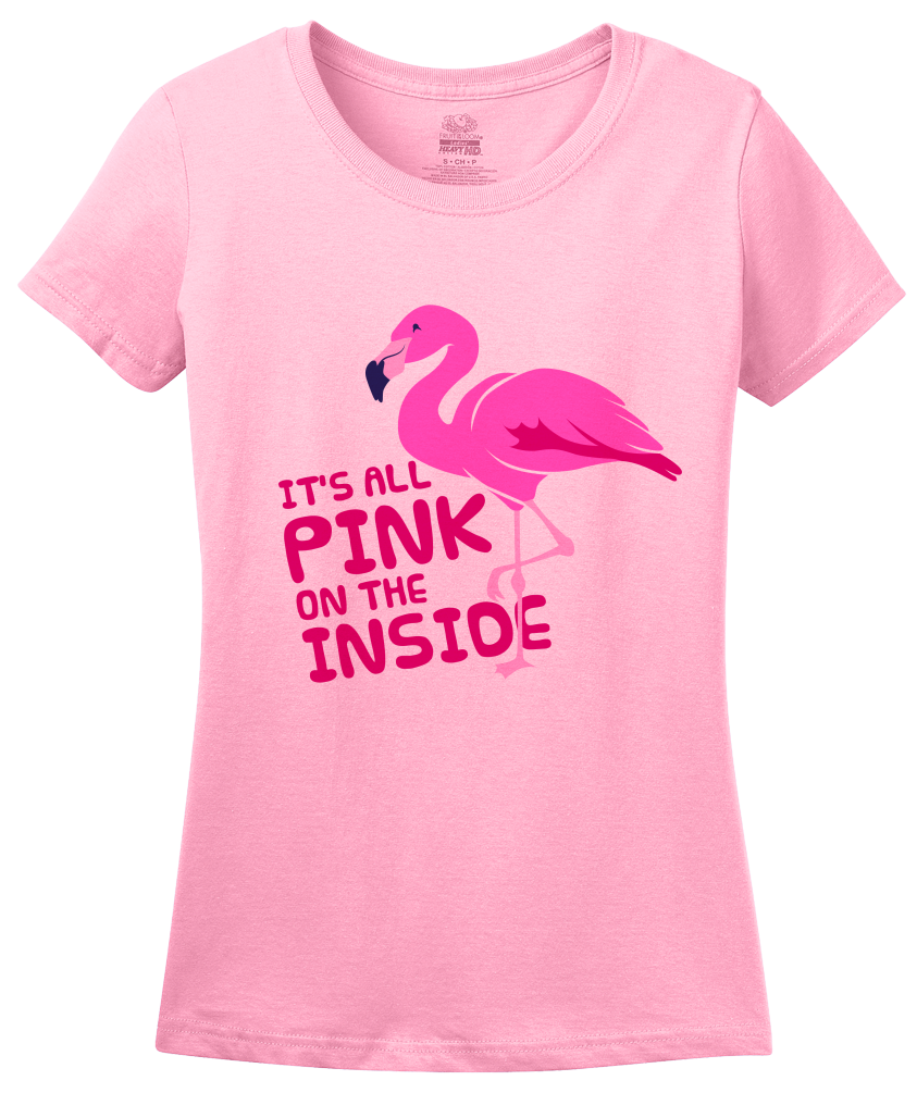 Ladies Pink It's All Pink On The Inside! - Dirty Joke Raunchy Animal Funny 