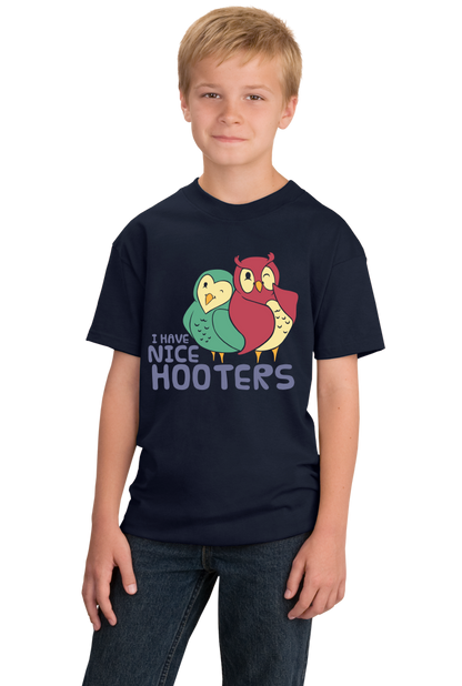 Youth Navy I Have Nice Hooters - Boobs Joke Sex Pun Hooters Raunchy Nice T-shirt