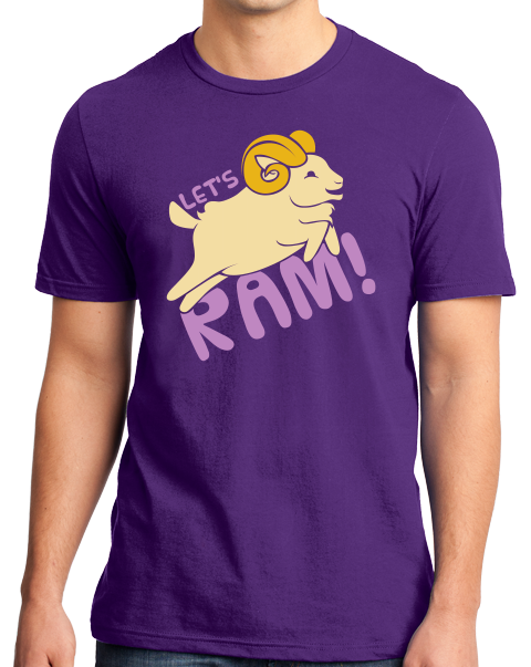 Standard Purple Let's Ram - Ram Sex Pun Dirty Joke Raunchy Humor Funny Sheep T-shirt
