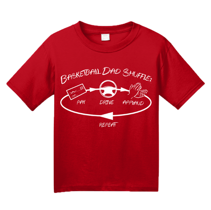 Youth Red Basketball Dad Shuffle - Basketball Dad Fan Parents Funny Mom T-shirt