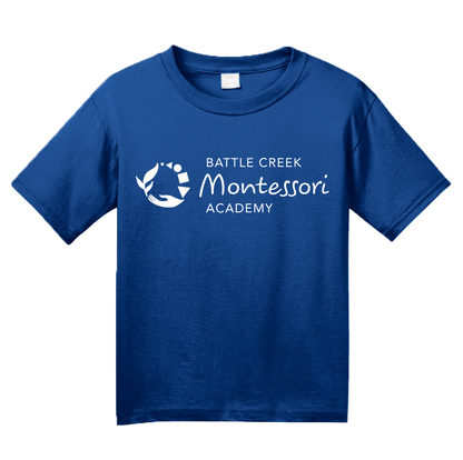 Youth Royal Battle Creek Montessori Academy White Logo T-shirt