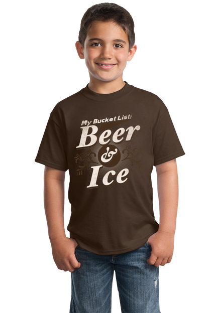 Youth Brown My [Beer] Bucket List - Funny Beer Lover Bucket List Joke Gift T-shirt