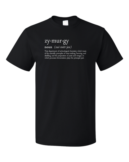 Standard Black Zymurgy Definition - Zymurgy Definition Homebrew Craft Beer Fan T-shirt
