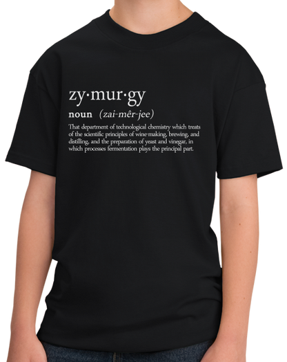 Youth Black Zymurgy Definition - Zymurgy Definition Homebrew Craft Beer Fan T-shirt