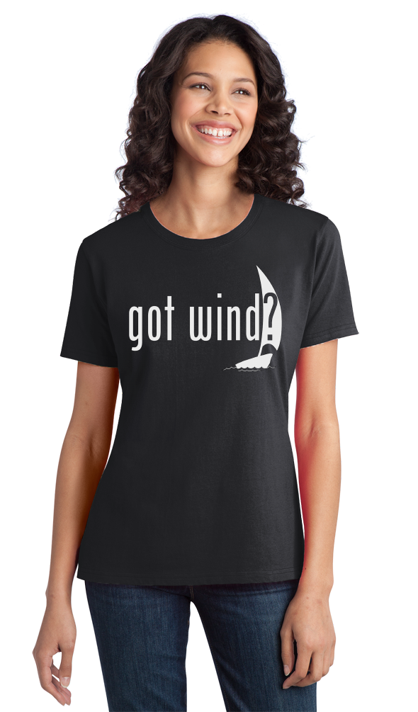 Ladies Black Got Wind? - Fart Joke Sailboat Sailing Boating Funny Lake T-shirt