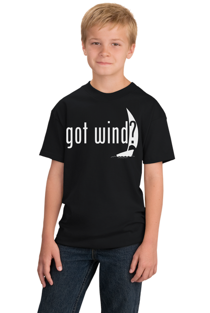 Youth Black Got Wind? - Fart Joke Sailboat Sailing Boating Funny Lake T-shirt