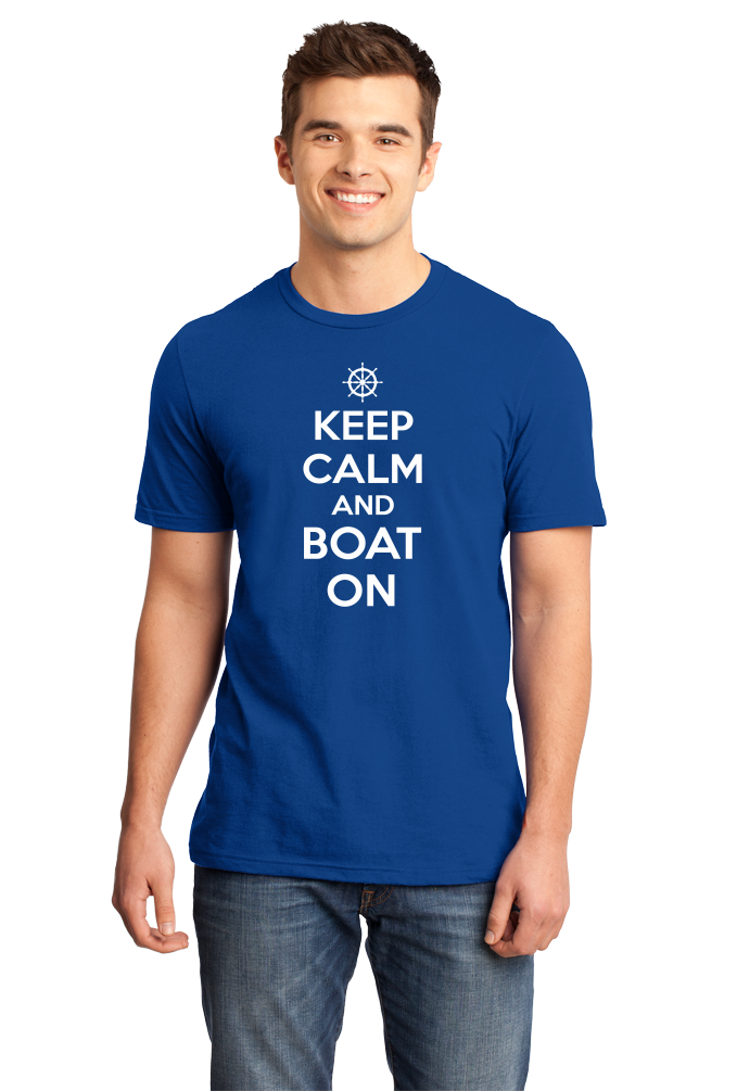 Standard Royal Keep Calm And Boat On - Keep Calm Boat Boating Lake Funny T-shirt