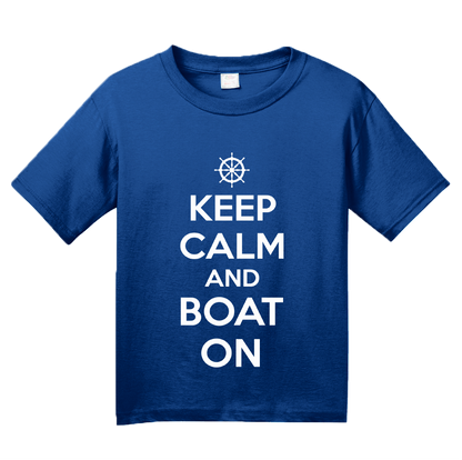 Youth Royal Keep Calm And Boat On - Keep Calm Boat Boating Lake Funny T-shirt