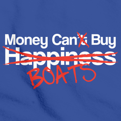 HAPPINESS? MONEY CAN BUY BOATS! Royal Blue art preview