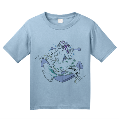 Youth Light Blue Nauti Girl - Nautical Pun Raunchy Humor Funny Ladies Sailor T-shirt