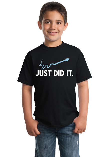 Youth Black Just Did It - Funny Rude Adult Humor Inappropriate T-shirt