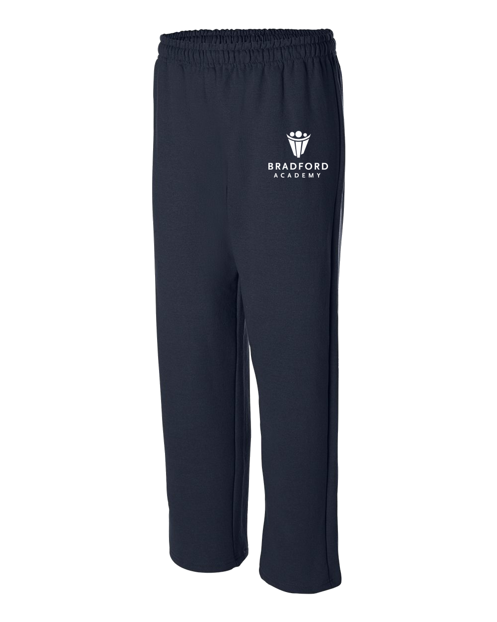 Adult Open Bottom Sweatpants Navy Bradford Academy Embroidered Logo Sweatpants