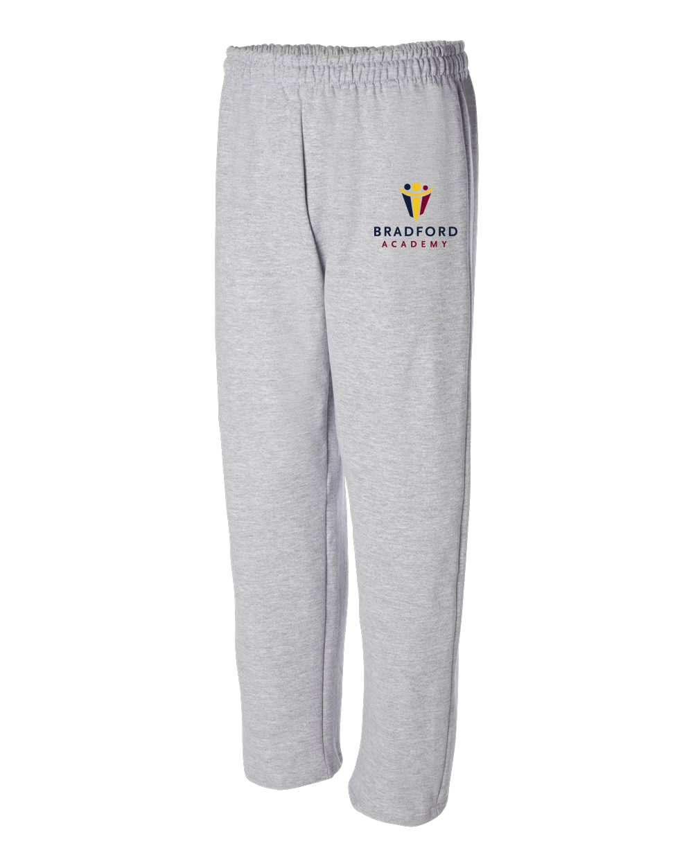Adult Open Bottom Sweatpants Grey Bradford Academy Embroidered Logo Light Sweatpant