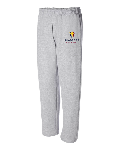 Adult Open Bottom Sweatpants Grey Bradford Academy Embroidered Logo Light Sweatpant