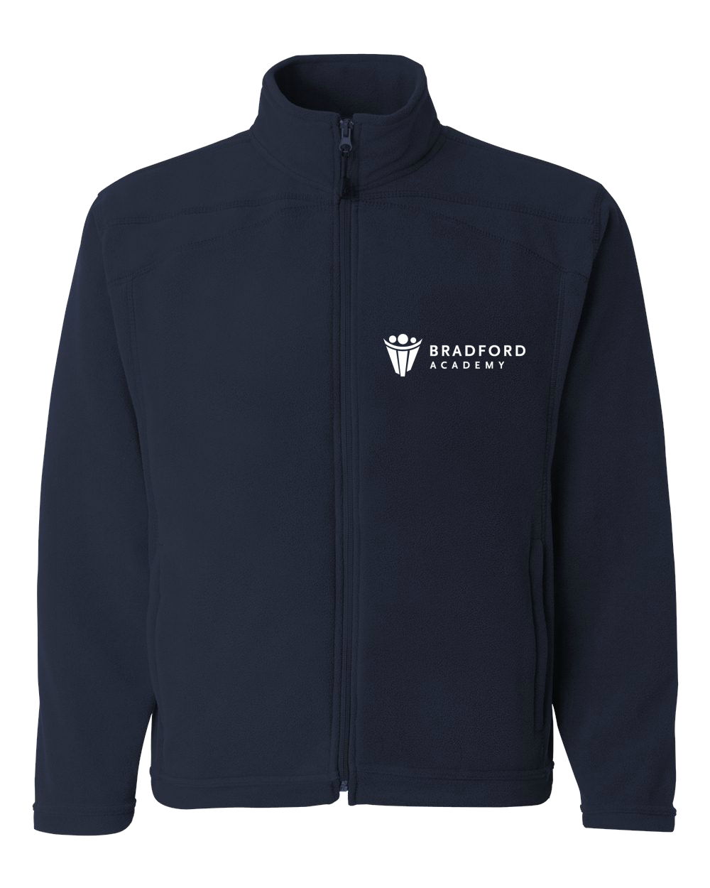 Adult Microfleece Full Zip Jacket Navy Bradford Academy Embroidered Logo Full-Zip-Fleece