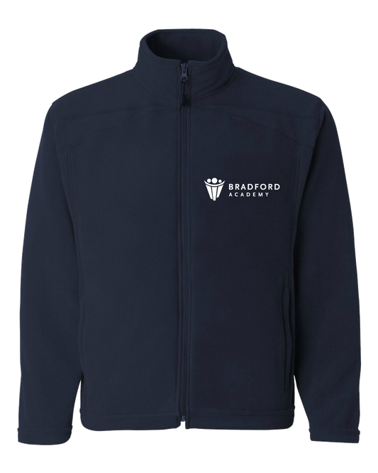 Adult Microfleece Full Zip Jacket Navy Bradford Academy Embroidered Logo Full-Zip-Fleece