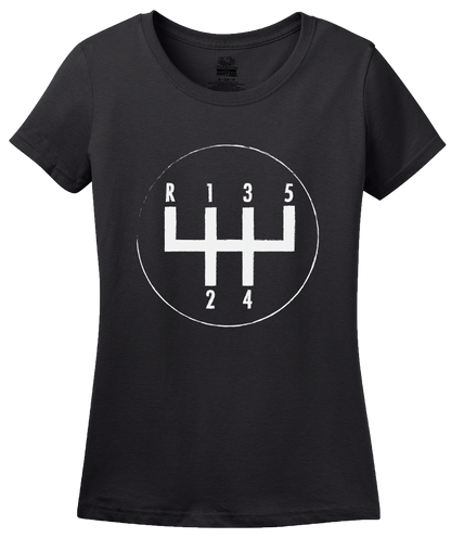 Ladies Black 5 Speed Transition - Gearhead Manual Transmission Stick Shift T-shirt