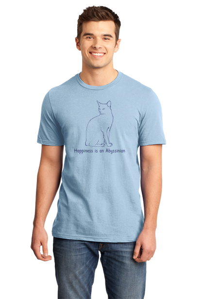 Standard Light Blue Happiness Is An Abyssinian - Cat Lover Abyssinian Kitty Breed T-shirt