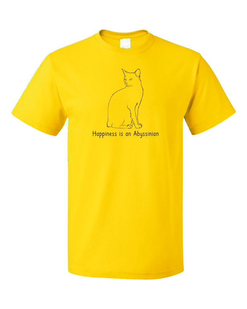 Standard Yellow Happiness Is An Abyssinian - Cat Lover Kitty Breed Abyssinian T-shirt