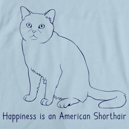 Happiness Is An American Short Hair Light blue Art Preview