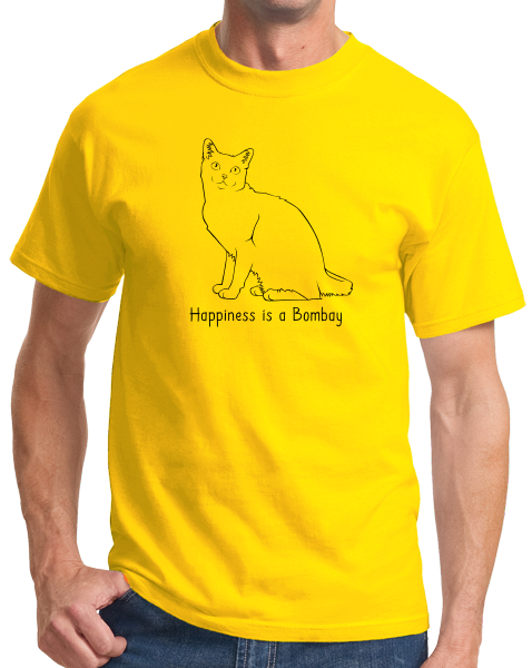 Standard Yellow Happiness Is A Bombay - Cat Fancy Lover Bombay Breed Gift T-shirt
