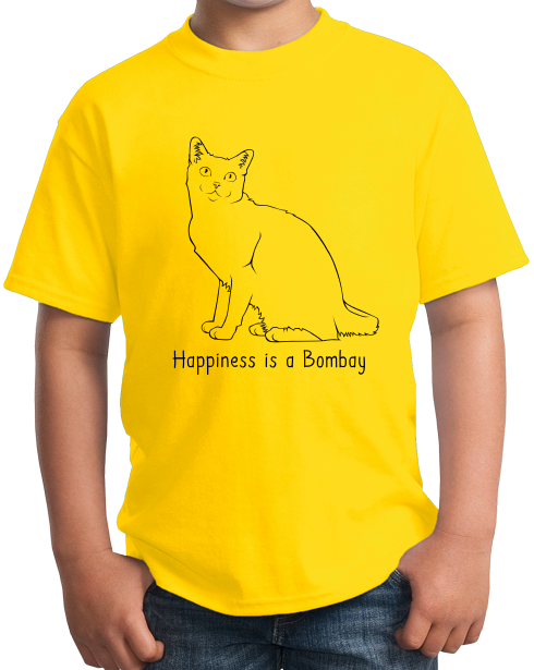 Youth Yellow Happiness Is A Bombay - Cat Fancy Lover Bombay Breed Gift T-shirt
